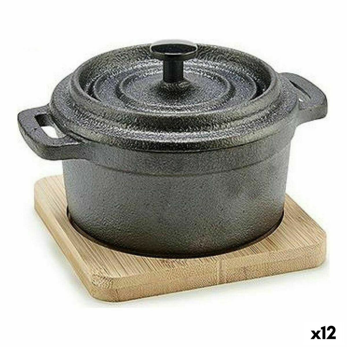 Saucepan Kinvara 219SJ091 Brown Black Bamboo Forged steel 13 x 10 x 8,5 cm (12 Units)-0