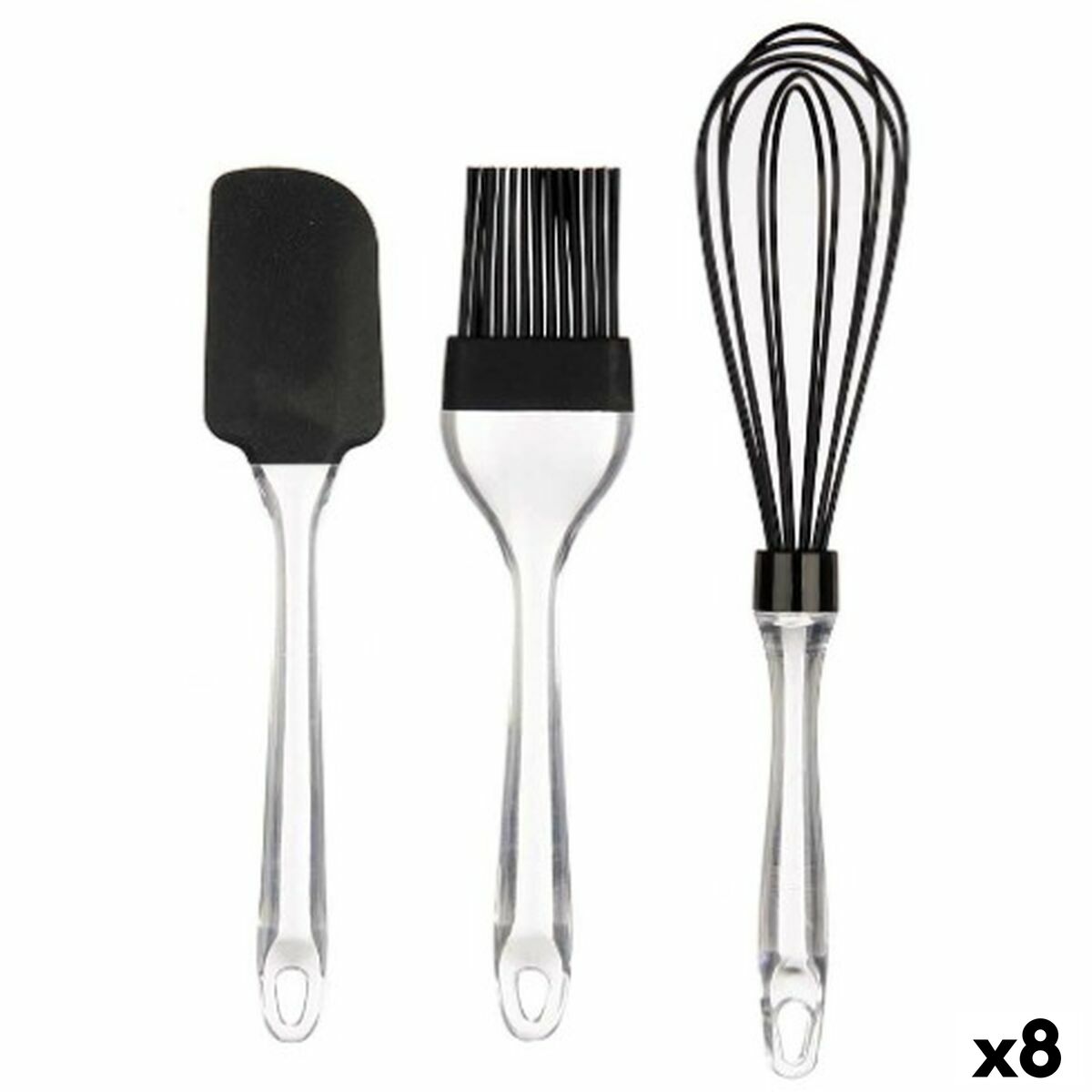 Set of Kitchen Utensils Kinvara KT11-5521D Silicone Plastic Bakery (8 Units)-0