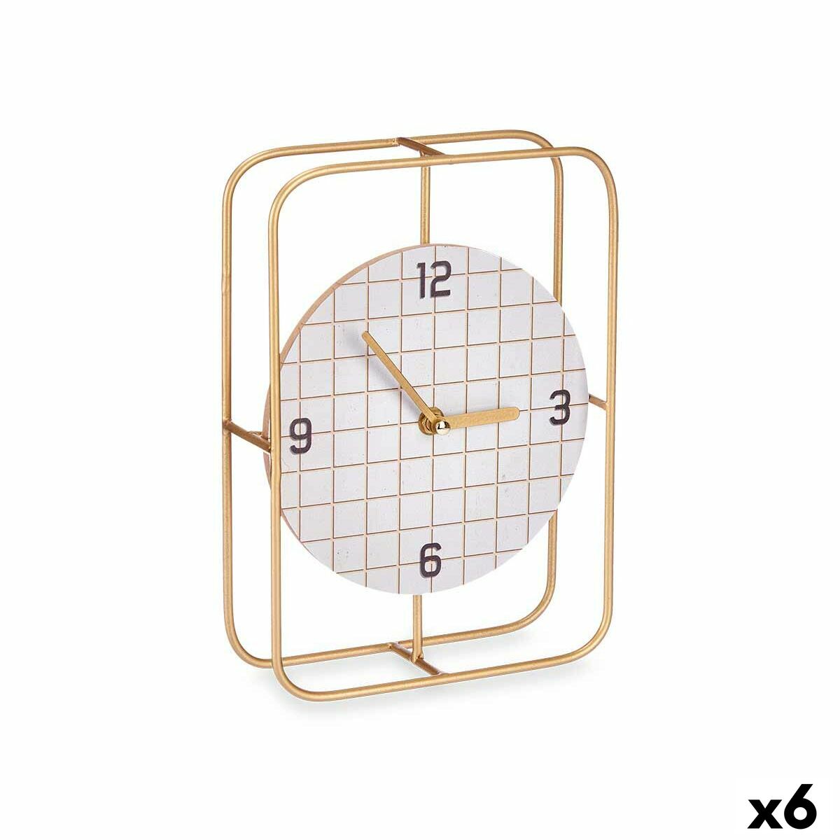 Table clock Gift Decor 22STC331-1 Black Wood Squared (6 Units)-0