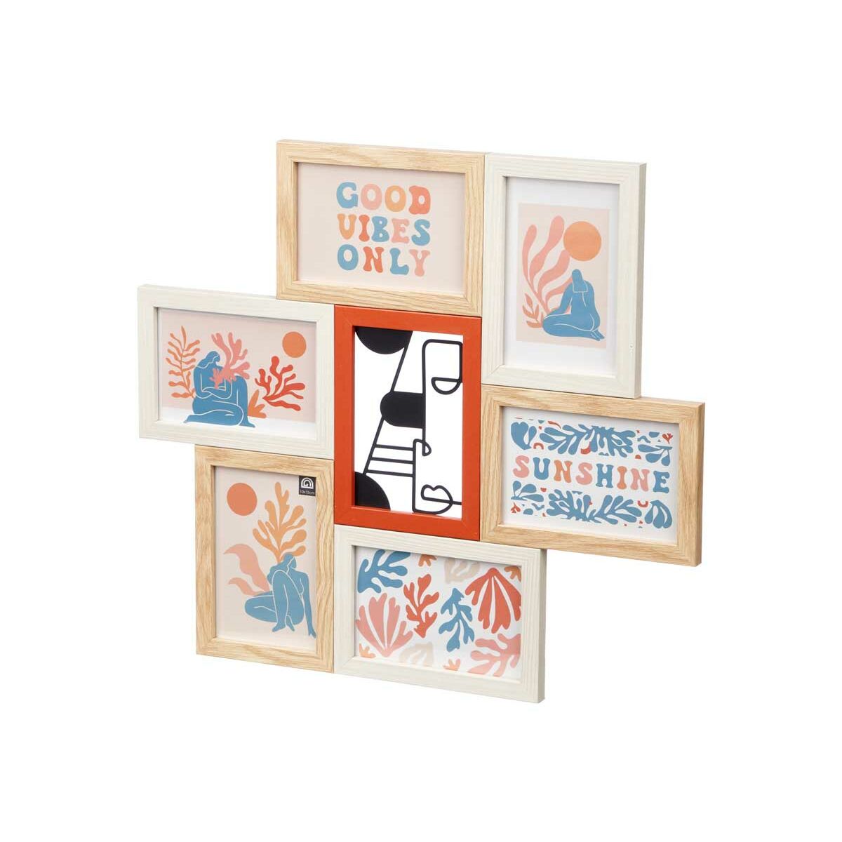 Photo frame 411408H Multicolour Metal MDF Wood (6 Units)-4