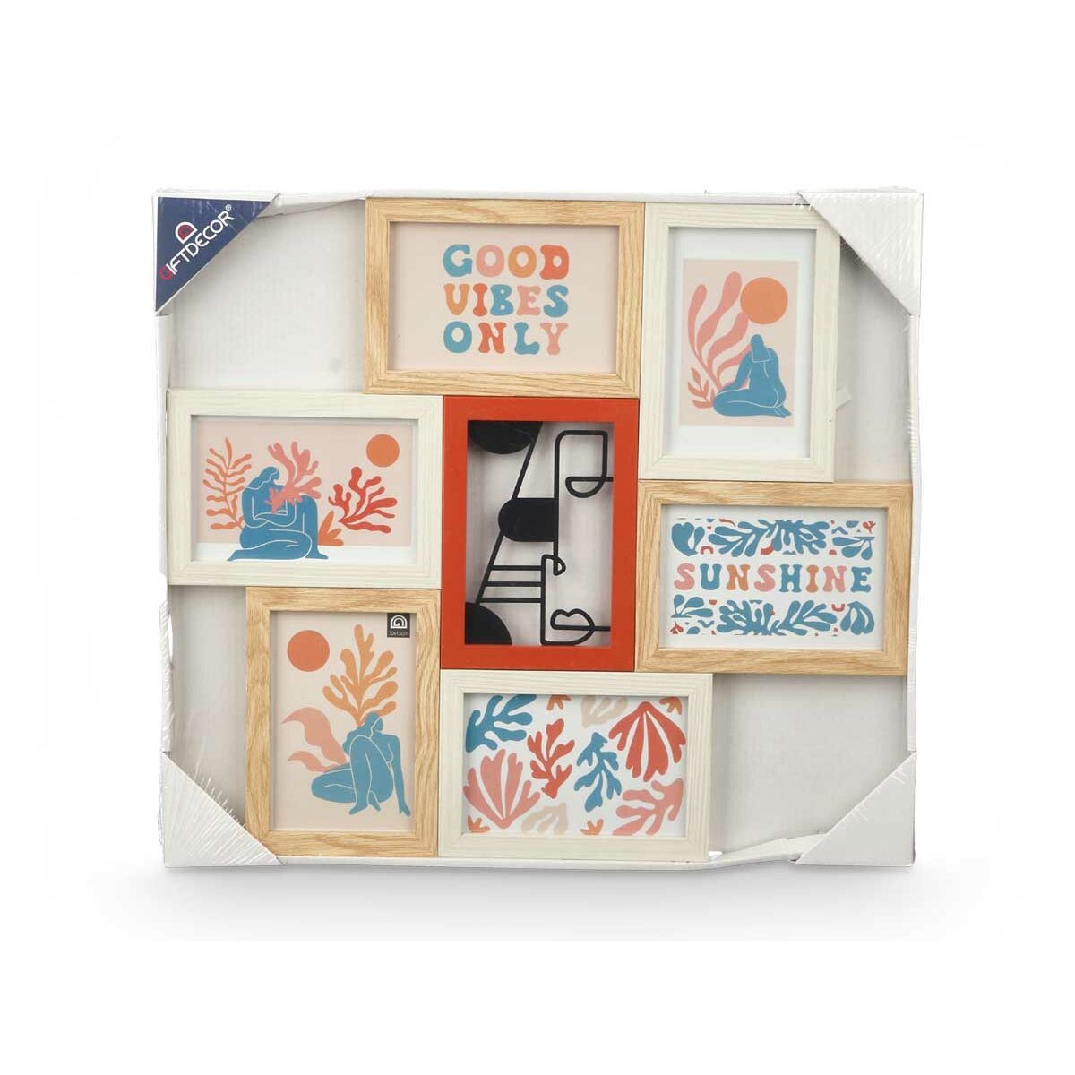 Photo frame 411408H Multicolour Metal MDF Wood (6 Units)-2
