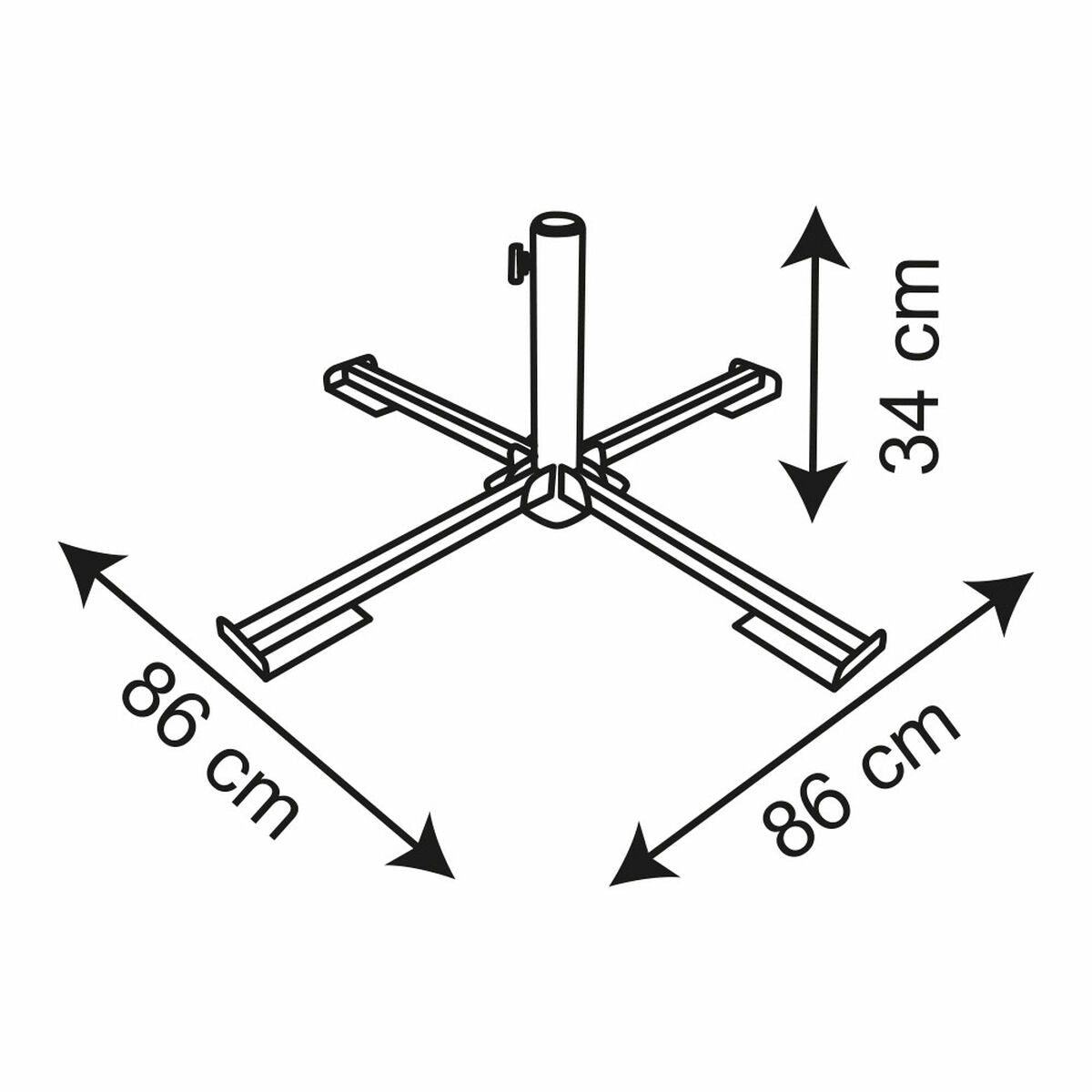 Base for beach umbrella Aktive 86 x 34 x 86 cm Black Metal (2 Units)-1