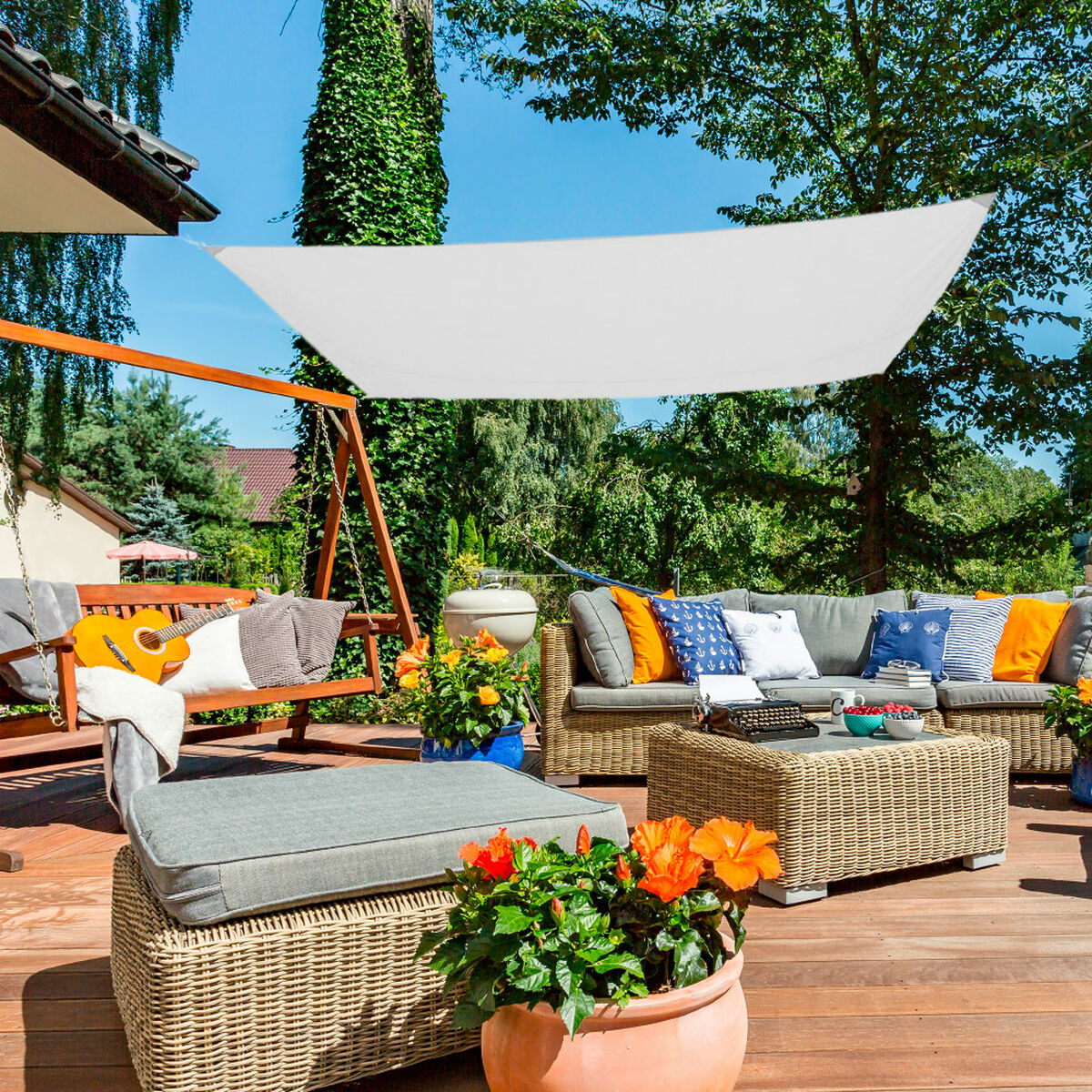 Shade Sails Aktive Triangular White 300 x 0,5 x 400 cm (4 Units)-2