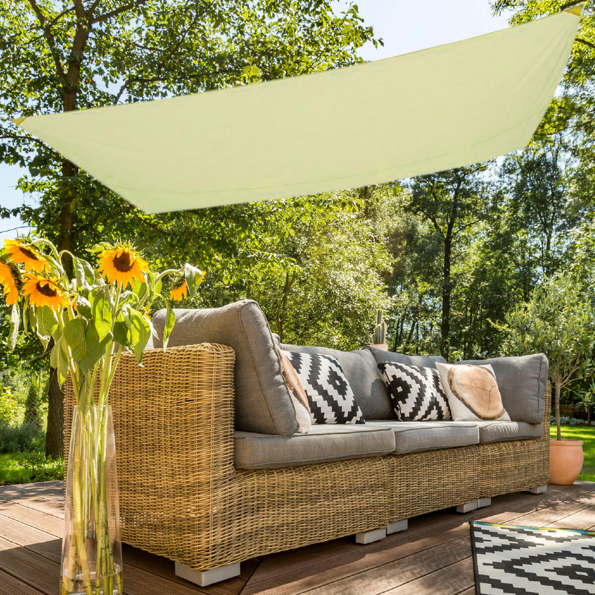 Shade Sails Aktive Triangular Cream 200 x 0,5 x 300 cm (4 Units)-2