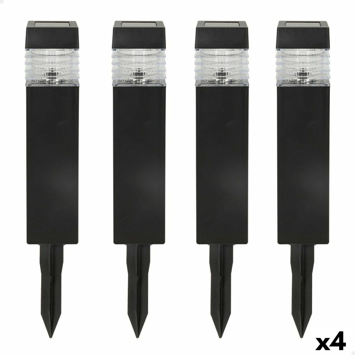 Set of solar garden lights Aktive 4 Pieces Plastic 6 x 39,5 x 6 cm (4 Units)-0