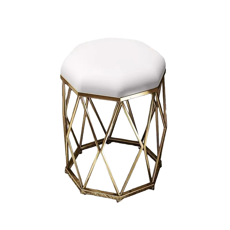 Elegance White Dressing Stool: Chic Makeup & Nail Scrubbing Chair-0