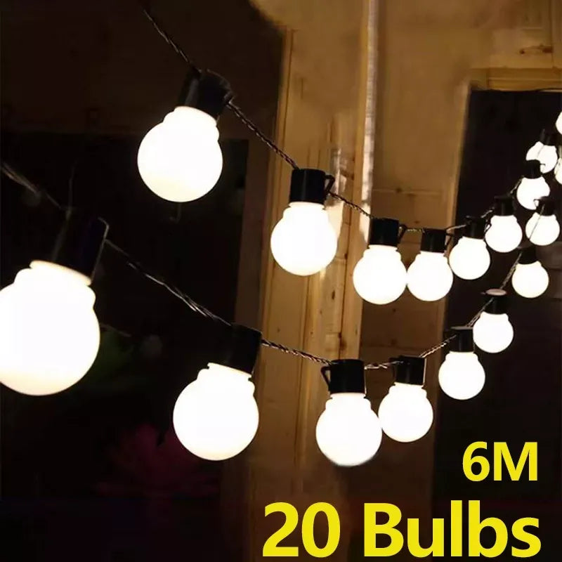 NNEOBA G50 LED Fairy String Lights - Outdoor Garden Patio Christmas Decor (5m, Warm White/Clear)-1