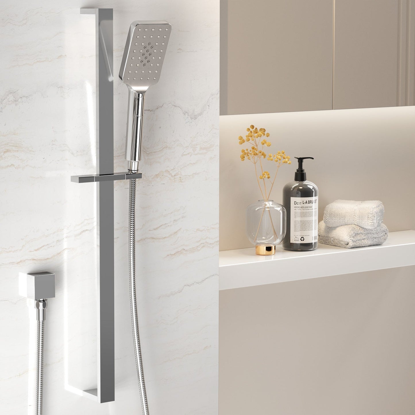 NNEDSZ Handheld Shower Head Set 3.1'' High Pressure Silver-4