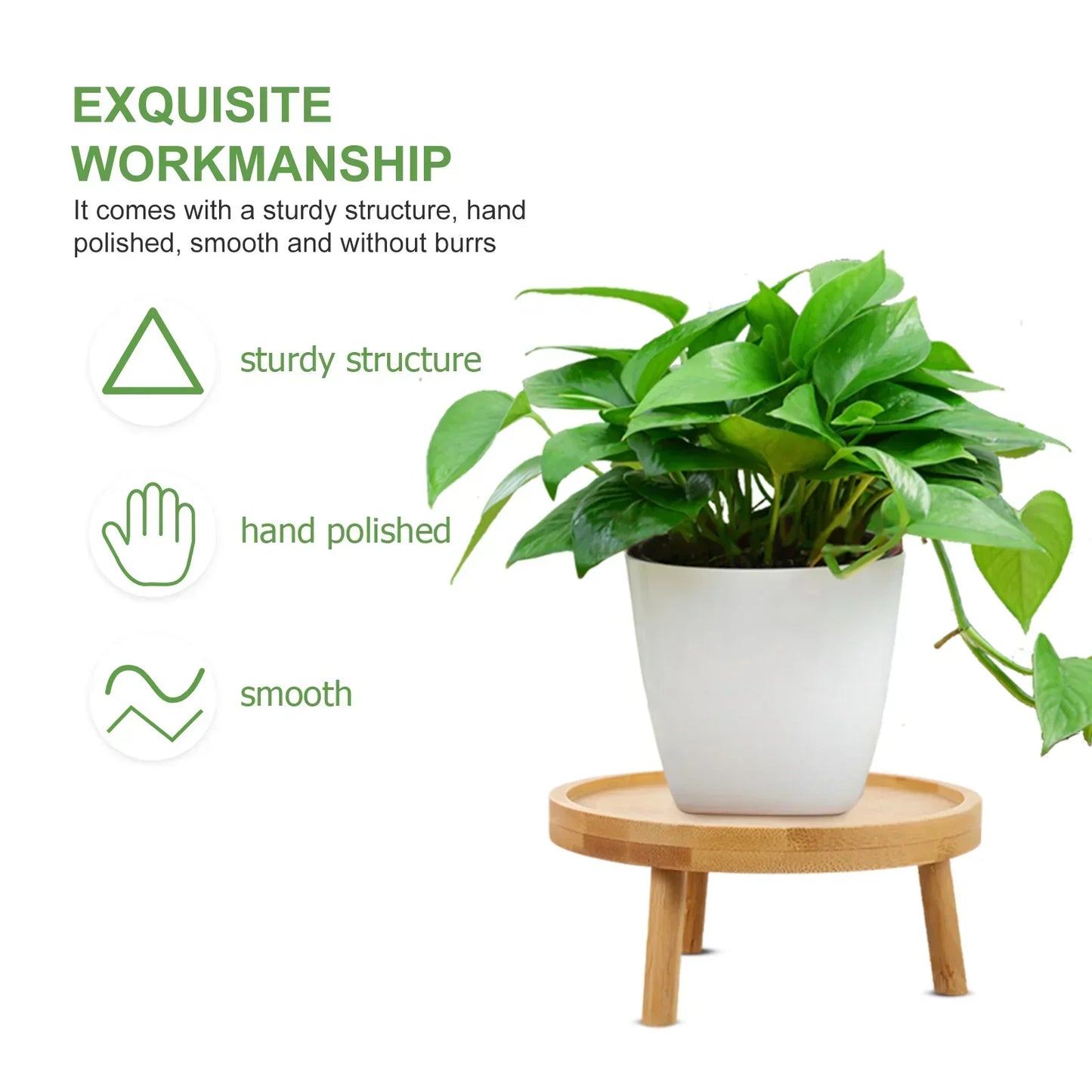 Outdoor Stand Pot Flower Wood Wooden Stool-2