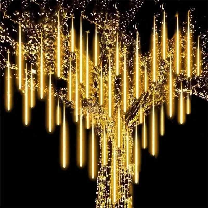Solar LED Meteor Shower Rain Lights Holiday String Lights Waterproof Garden Light 8 Tubes 144 Leds Christmas Wedding Decoration-2