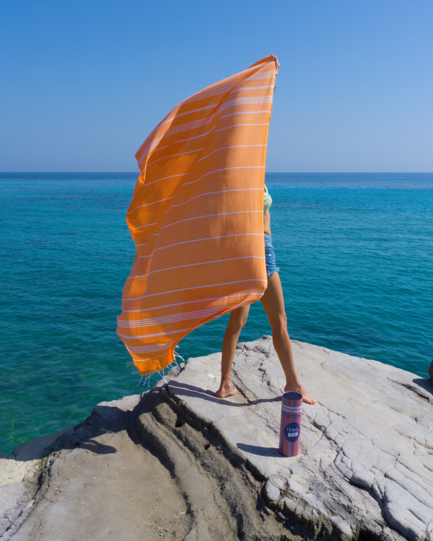 Ipanema Hammam Towel with Recycled Gift Box, Orange-3