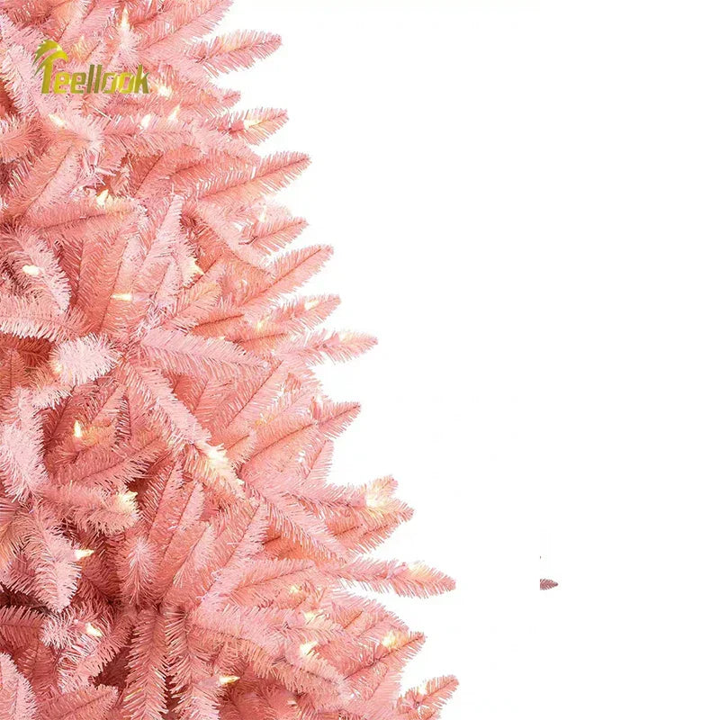 Christmas Tree Pink PVC Luminous with LED Lights-2