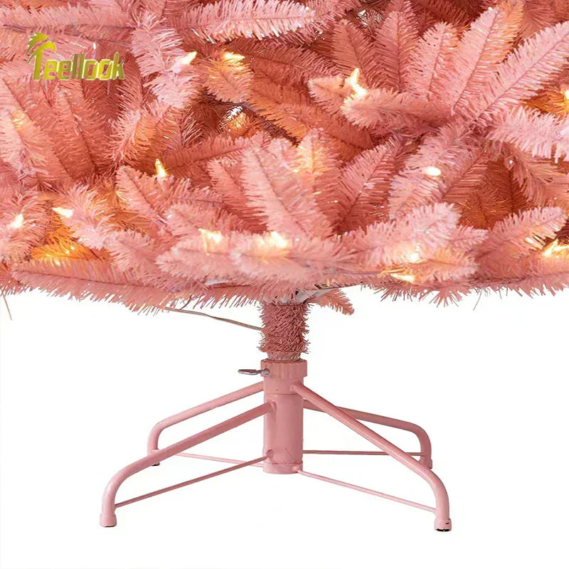 Christmas Tree Pink PVC Luminous with LED Lights-3
