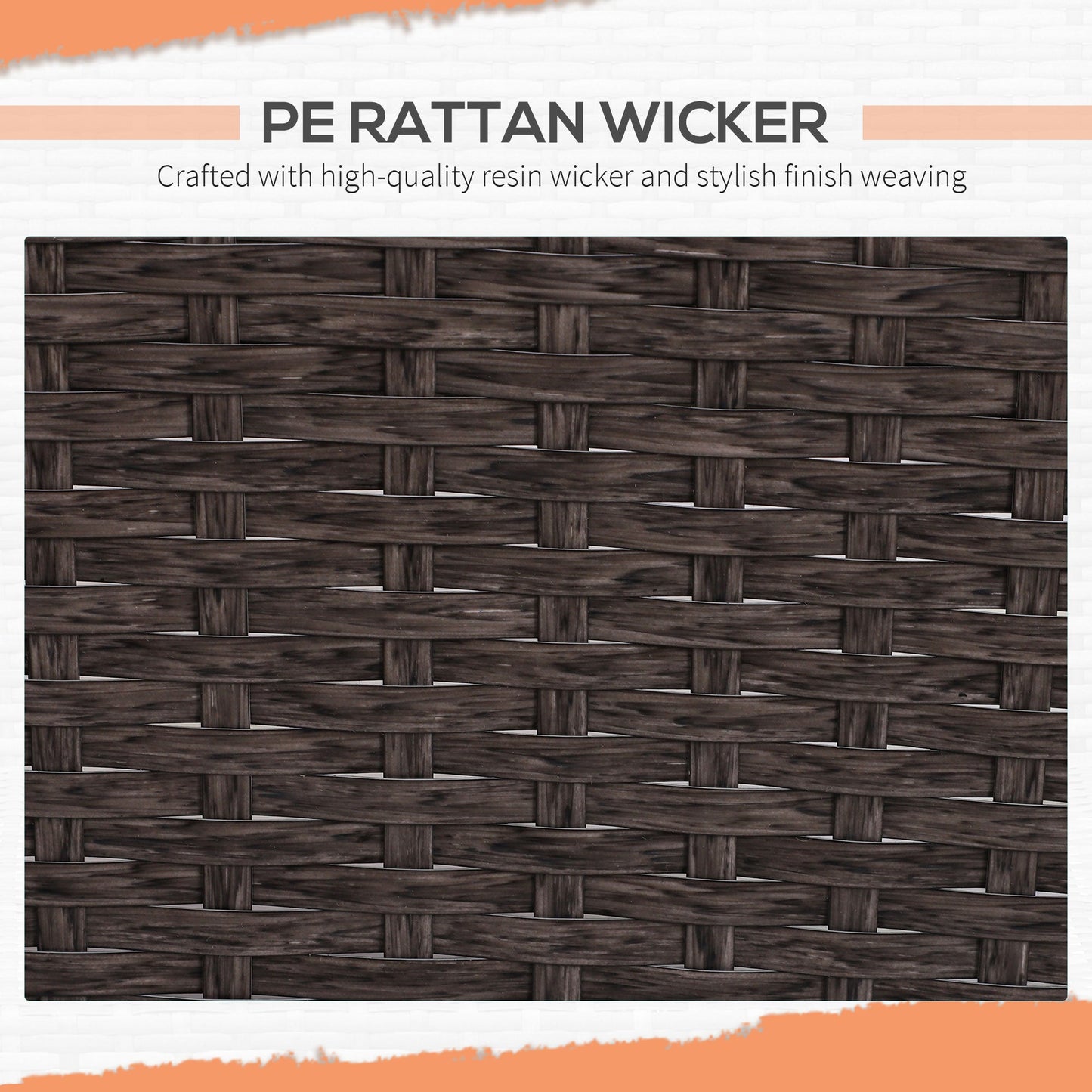 5 Piece PE Rattan Garden Furniture Set with Cushions and Glass Table - Brown-4
