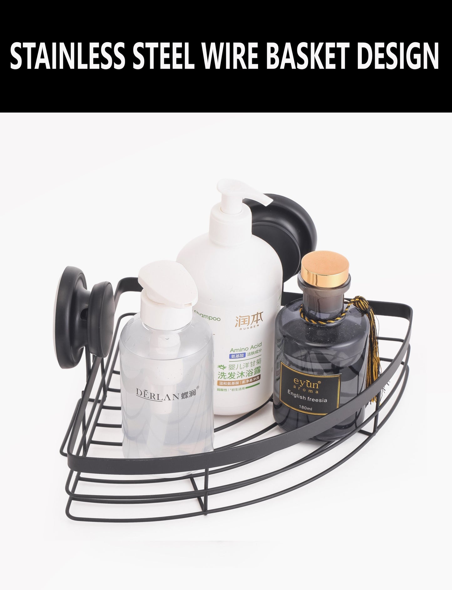 NNEDSZ 2 Pack Round Corner Shower Caddy Shelf Basket Rack with Premium Vacuum Suction Cup No-Drilling for Bathroom and Kitchen-2