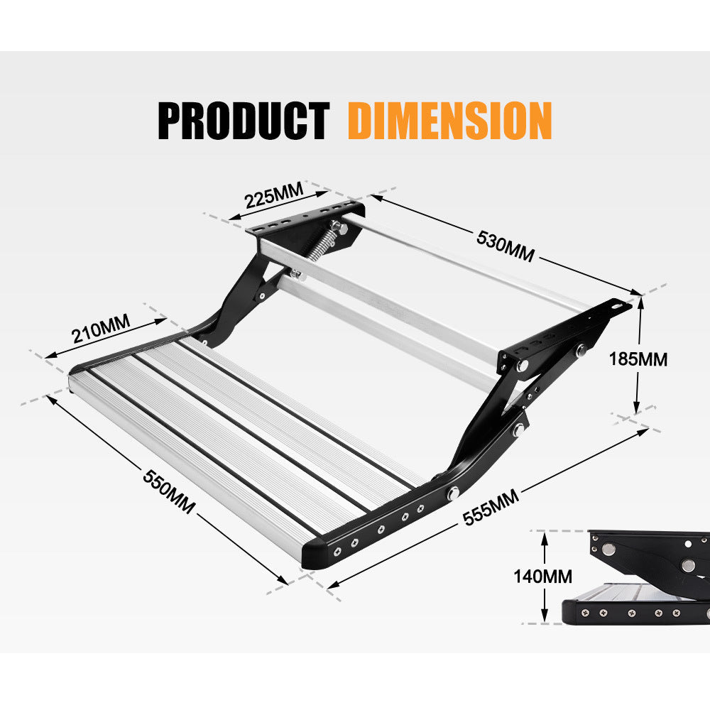 NNEDSZ 200KG Heavy Duty Caravan Step Folding Pull Out Portable RV Camper Trailer Tools-1
