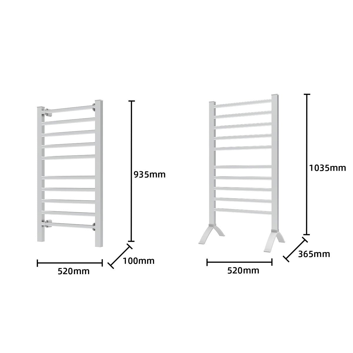 NNEDSZ Pronti Heated Towel Rack Electric Bathroom Towel Rails Warmer Ev-160- Silver-2