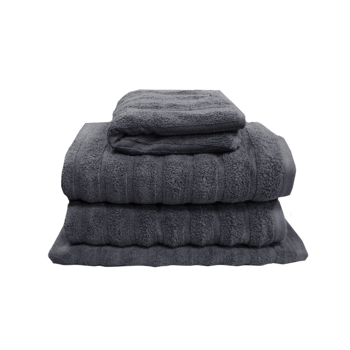 NNEDSZ Home Set of 4 George Collective Cotton Bath Towel Set Ash-0