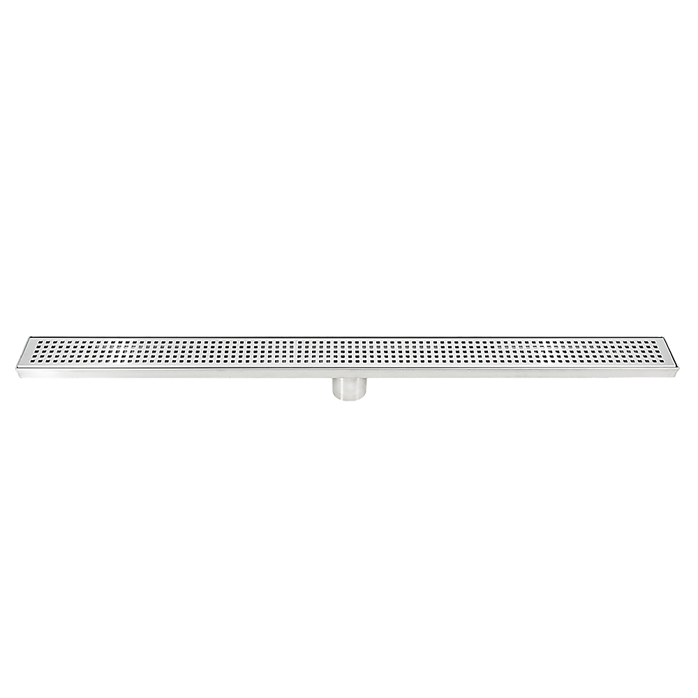 NNEDSZ 900mm Bathroom Shower Stainless Steel Grate Drain w/Centre outlet Floor Waste Square Pattern-0