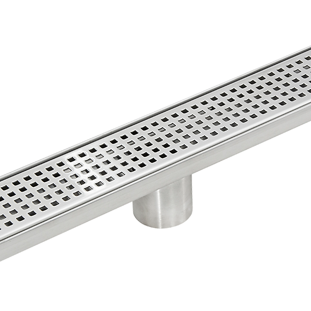 NNEDSZ 900mm Bathroom Shower Stainless Steel Grate Drain w/Centre outlet Floor Waste Square Pattern-3