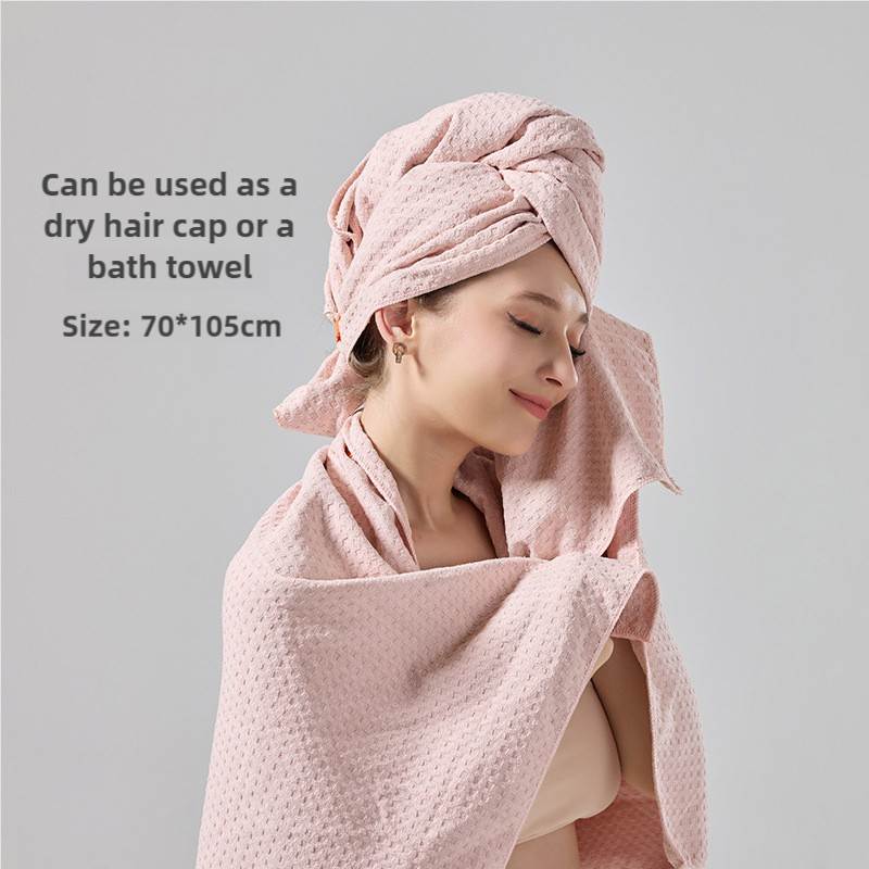 NNEDSZ 2 Pcs Coffee Super Absorbent Waffle Weave Hair Towel, Multi-Functional Quick Drying Turban for Women, Soft & Fast Drying Head Wrap-2