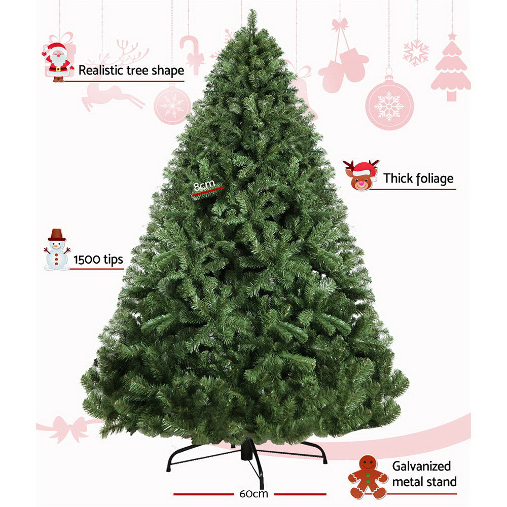 NNEDSZ Jollys 2.4M 8FT Christmas Tree Xmas Decoration Home Decor 1500 Tips Green-2