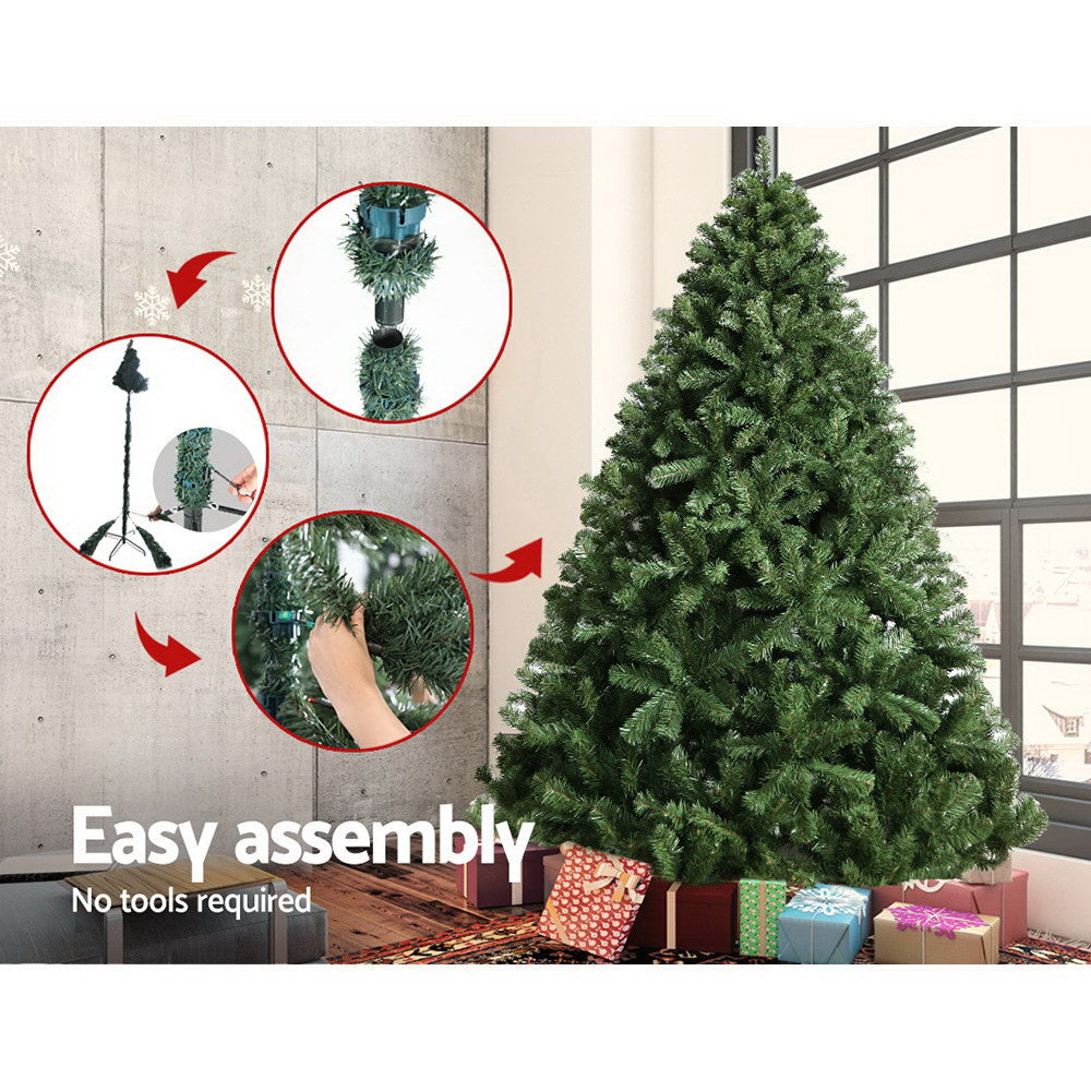 NNEDSZ Jollys 2.4M 8FT Christmas Tree Xmas Decoration Home Decor 1500 Tips Green-3