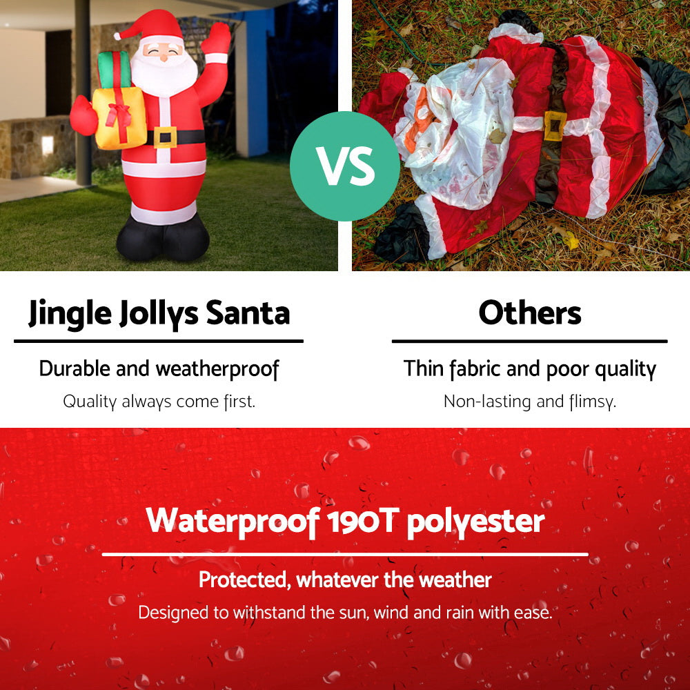 NNEDSZ Jollys 2.4M Christmas Inflatables Santa Xmas Light Decor LED Airpower-3