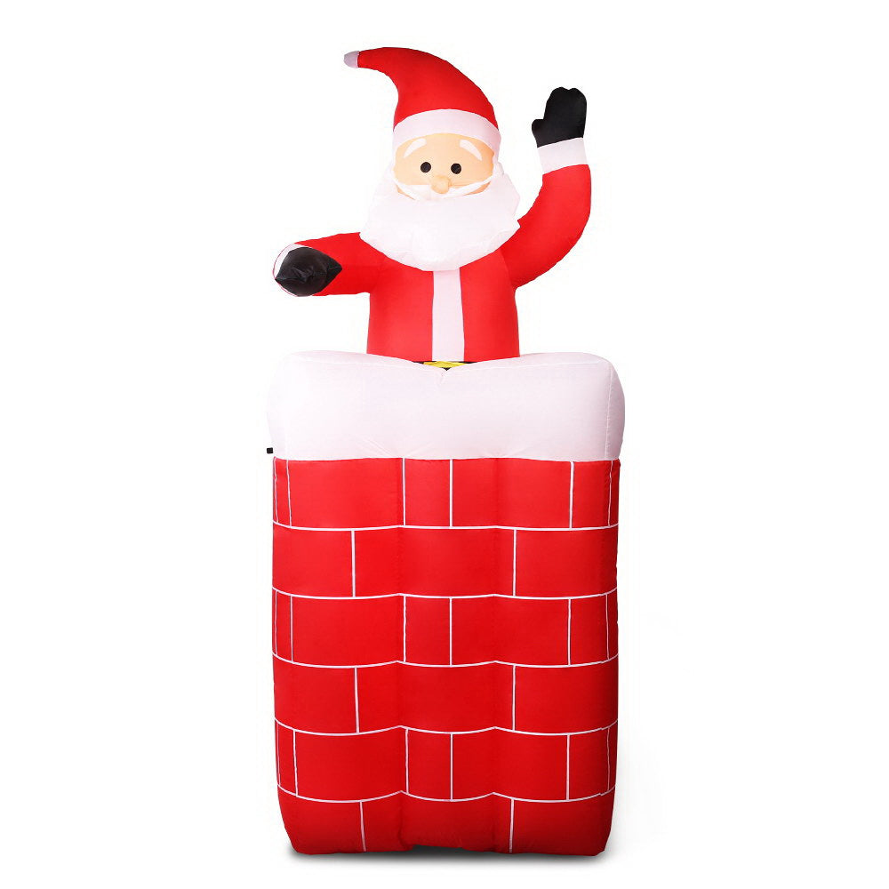 NNEDSZ Jollys 1.8M Christmas Inflatable Archway with Santa Xmas Decor LED-0