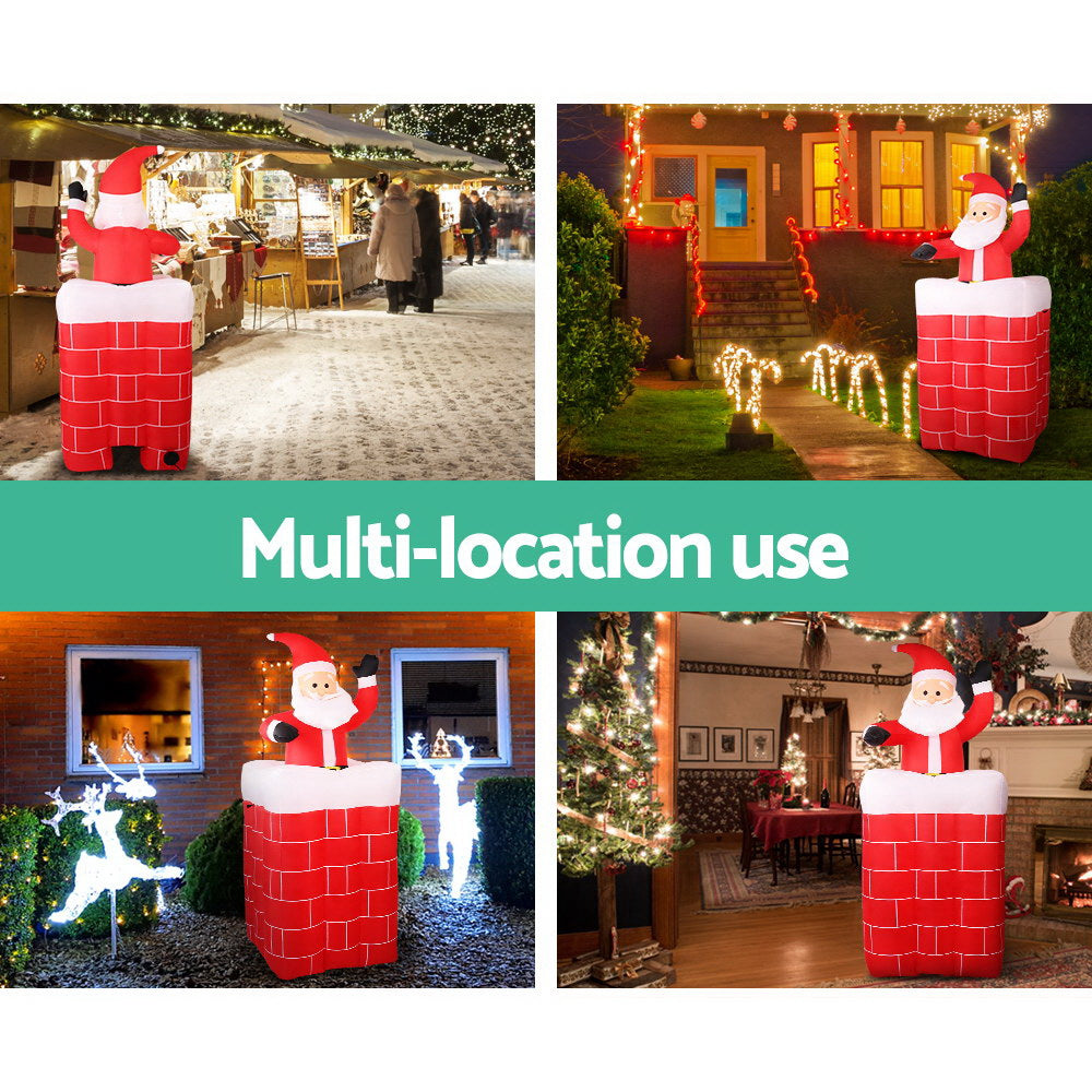 NNEDSZ Jollys 1.8M Christmas Inflatable Archway with Santa Xmas Decor LED-2