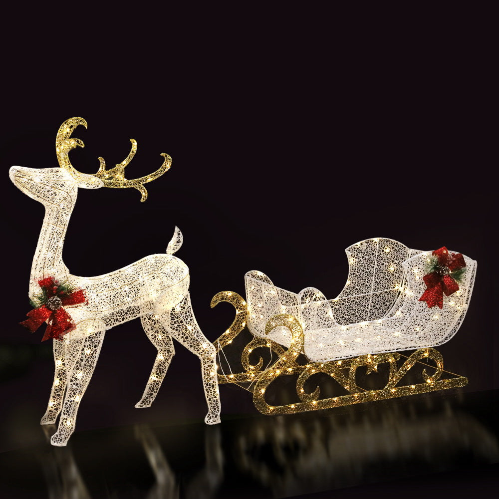 NNEDSZ Jingle Jollys Christmas Lights Motif LED Rope Light Reindeer Sleigh Xmas Decor-0