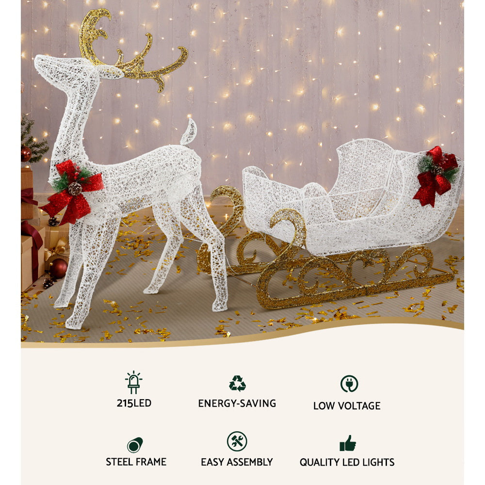 NNEDSZ Jingle Jollys Christmas Lights Motif LED Rope Light Reindeer Sleigh Xmas Decor-3