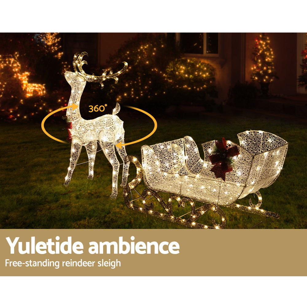 NNEDSZ Jingle Jollys Christmas Lights Motif LED Rope Light Reindeer Sleigh Xmas Decor-4