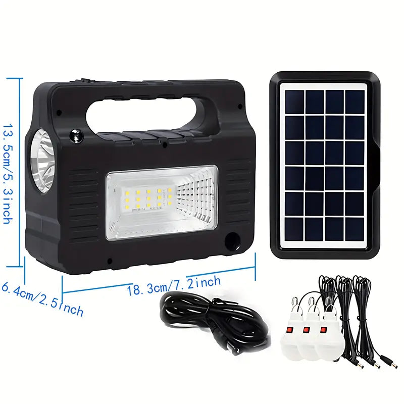 Portable Solar Searchlight: Outdoor Camping LED Light with Energy Storage-3