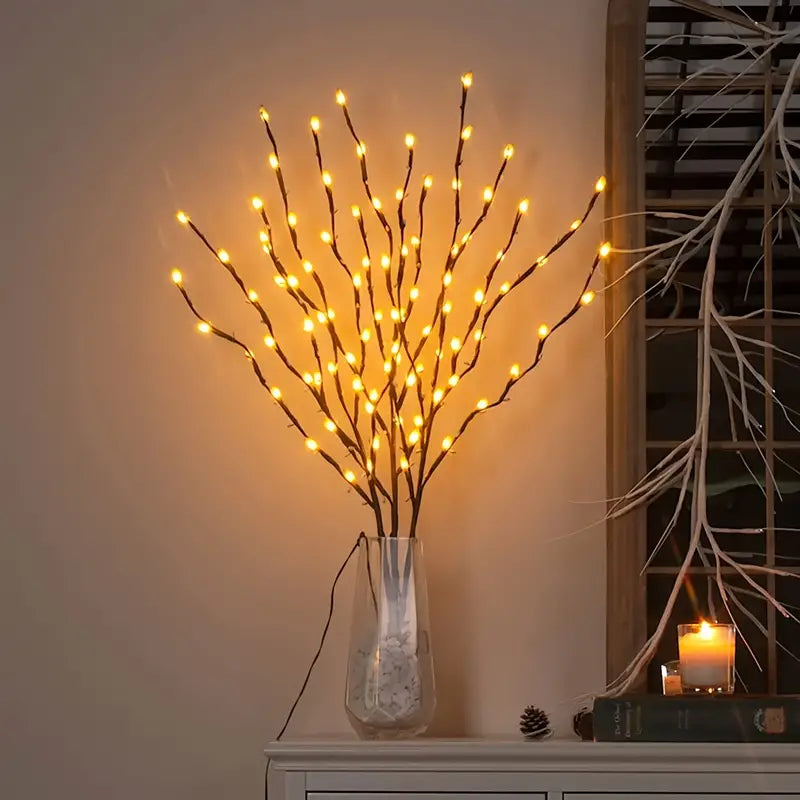 Enhance Your Celebrations with 1pc 20 LED Branch Lights | Battery-Powered Indoor Decoration Lights-4