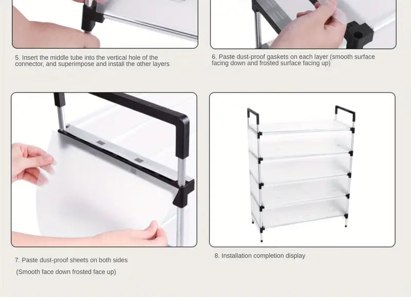 Say goodbye to dusty shoes with this convenient dustproof storage shelf-3