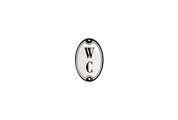 White Enamel Sign 4.6 x 7 cm (1¾" x 2¾")-1