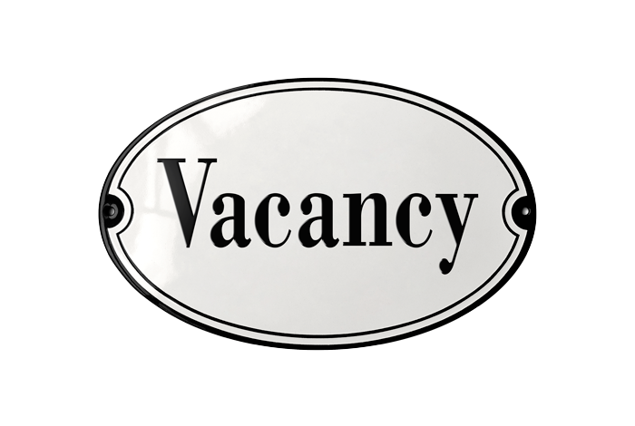 White Enamel Sign 23 x 14 cm (9" x 5½")-1