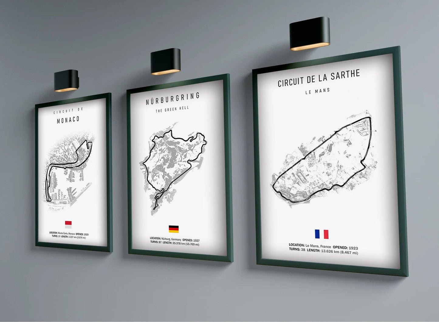 Poster Formel 1 Kalender 2025 Strecken Großer Preis von Monaco Spa Francorchamps Deko Print ohne Rahmen-0