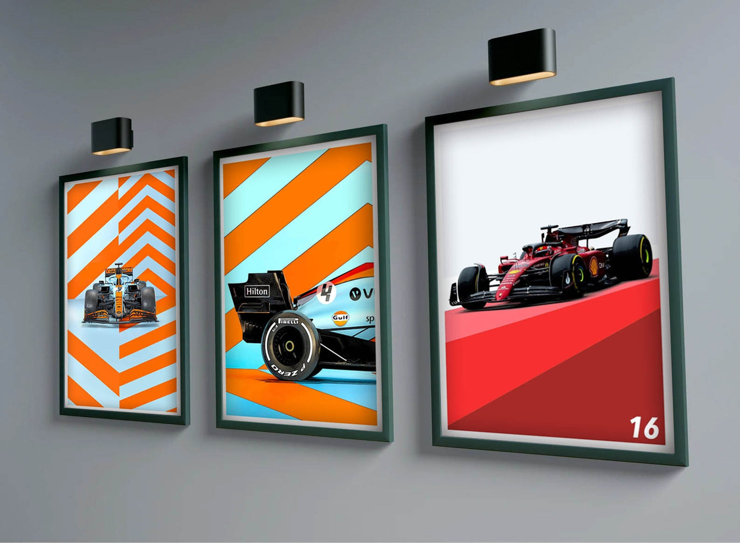 Poster Formel 1 Rennwagen Grand Prix Rennfahrer Namen Wagen Nummer I Deko Print ohne Rahmen-0