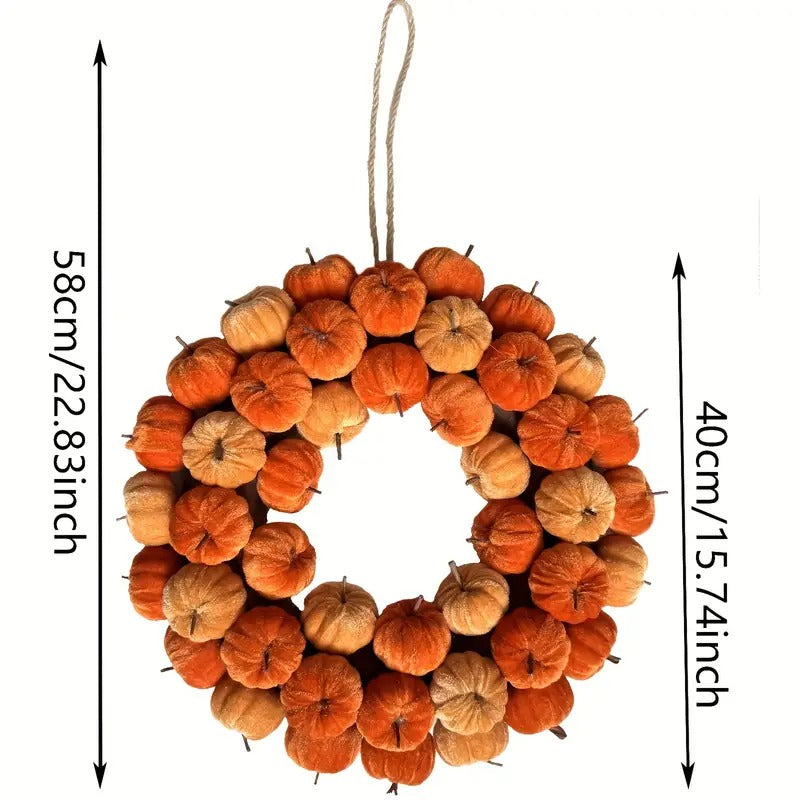 Halloween Harvest Pumpkin Wreath-4
