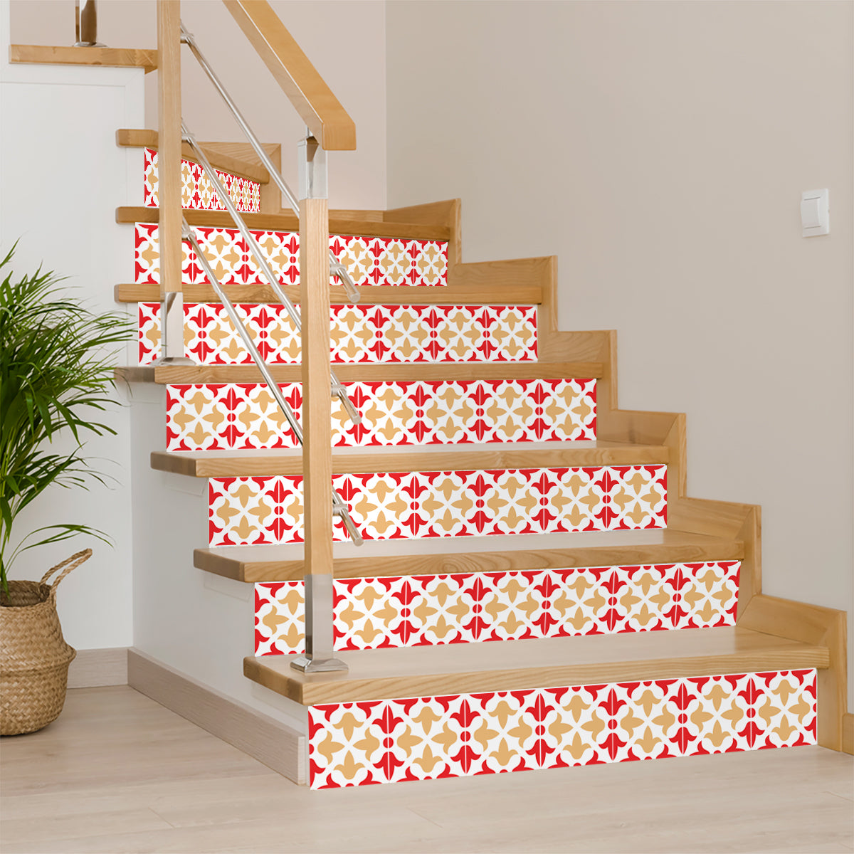 Red and Orange Home Décor for bathroom Peel and Stick Tile Stickers Model - K29-4