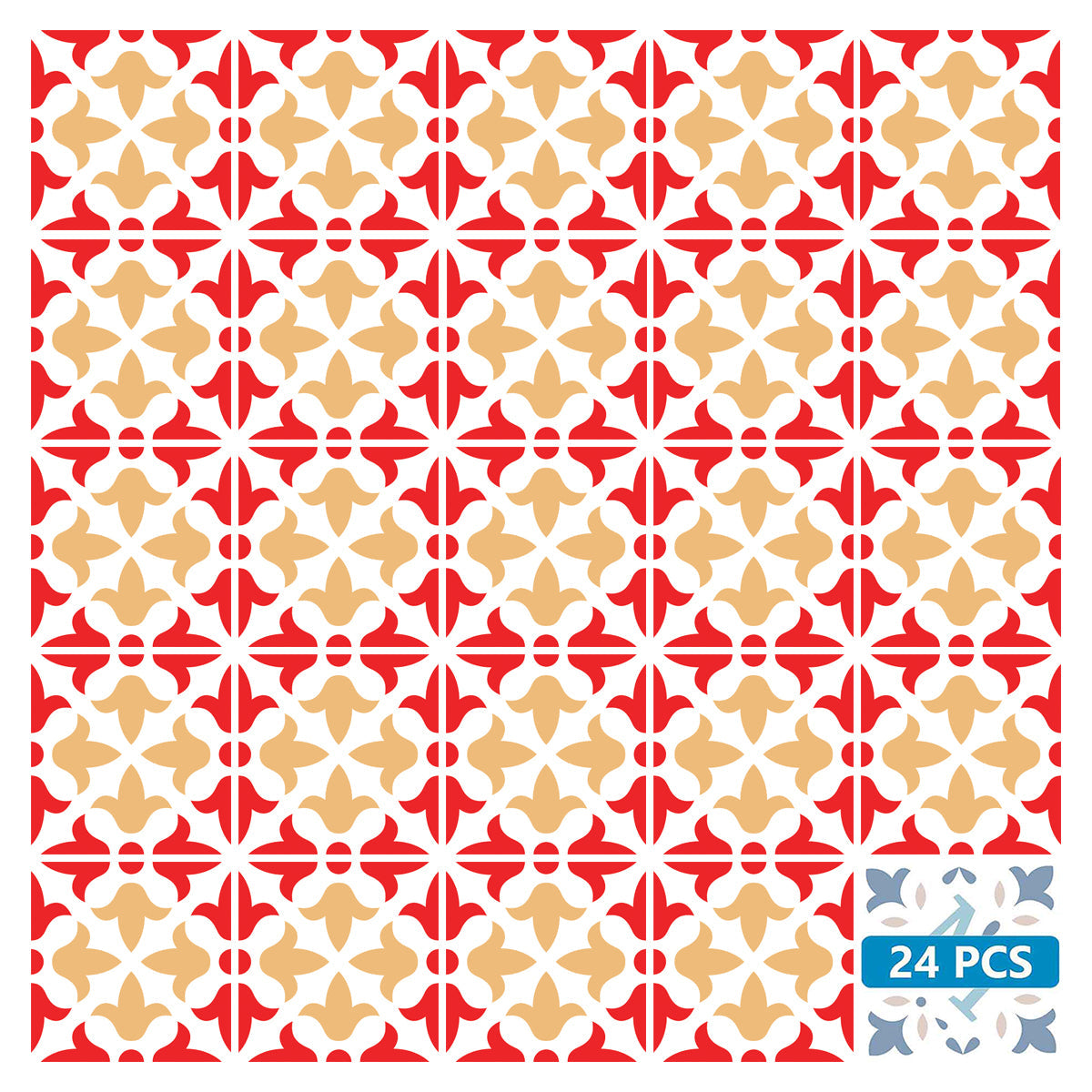 Red and Orange Home Décor for bathroom Peel and Stick Tile Stickers Model - K29-1