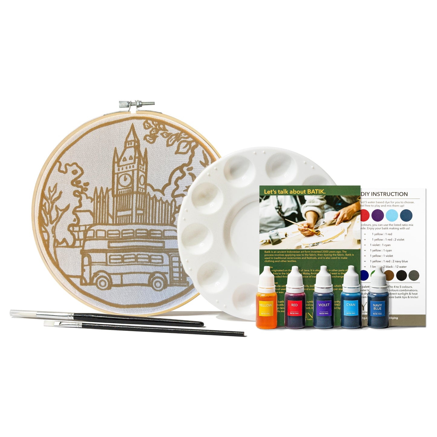 Classic Batik Craft Kit- The Big Red Bus-2