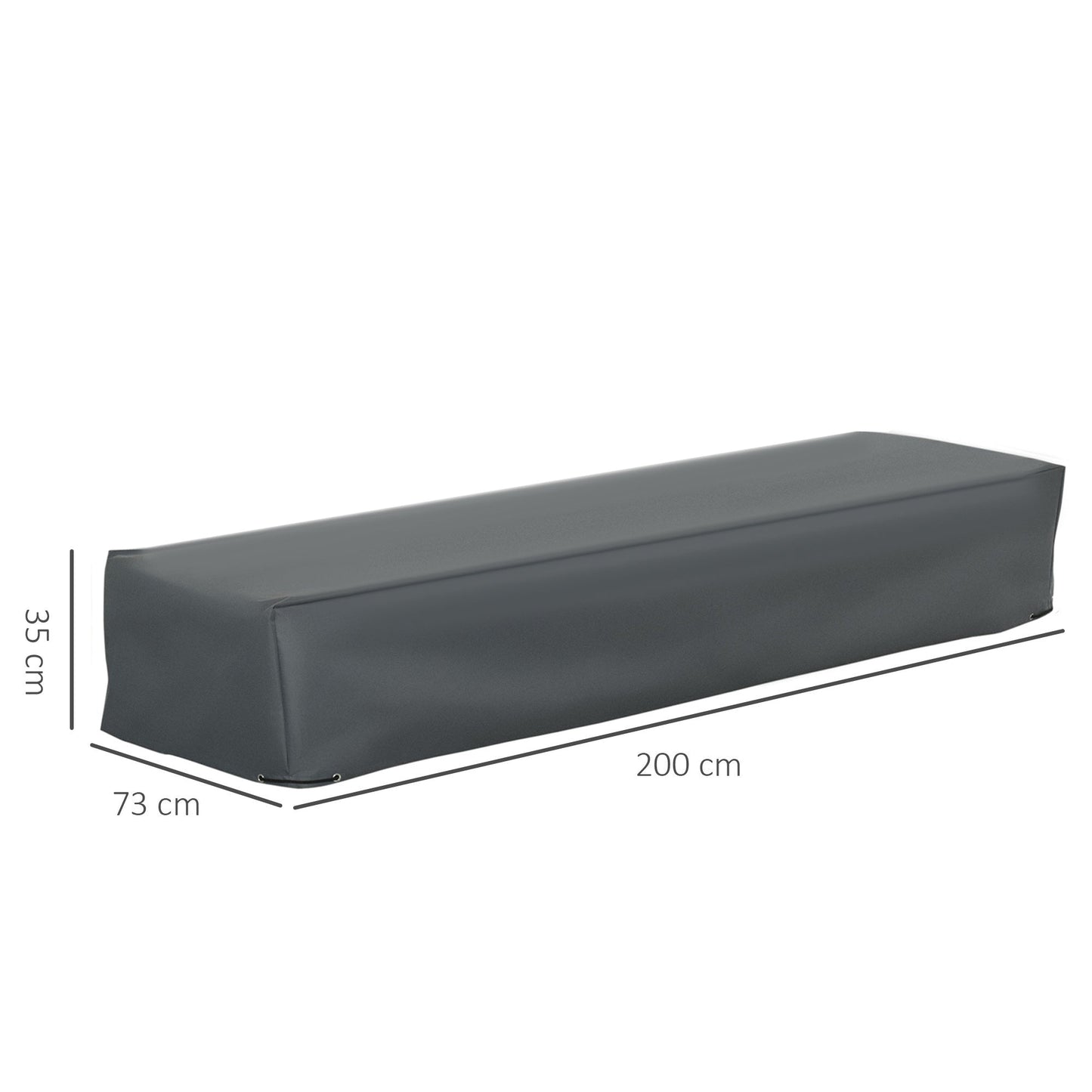 Rectangular Garden Furniture Cover with Water and UV Resistant Oxford Fabric - Grey-2