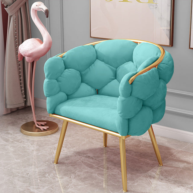 fluffy Single sofa creative design velvet armchair(Lake Blue)-0