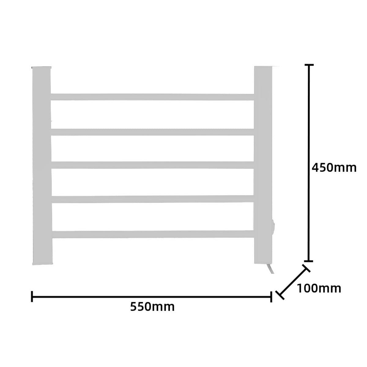 NNEDPE Heated Towel Rack Electric Bathroom Towel Rails EV-90- Silver-3