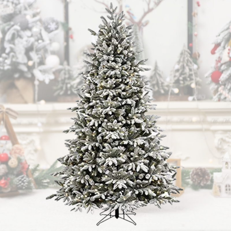 NNEOBA Snow Christmas Tree with LED Lights for Holiday Decor-1