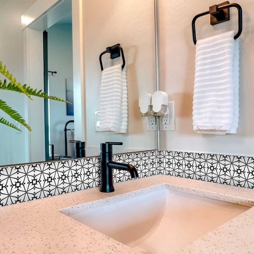 Easy to install peel and stick Black and White floor suitable tile stickers Model - BKW7-2