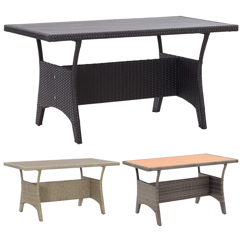 vidaXL Outdoor Dining Table Patio Table Garden Wicker Furniture PE Rattan-5
